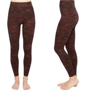 Spanx Burgundy Camouflage Seamless Leggings Size Medium